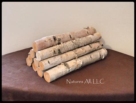 Decorative White Birch Fireplace Logs10 Piece Set16 Inch Lengths