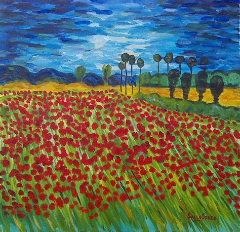 Van Goghs Field Of Poppies Painting By Sally Jones Pixels Merch