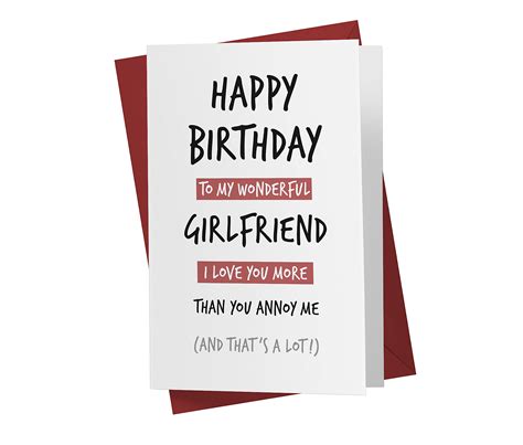 Personalised Romantic Girlfriend Birthday Card Romantic Birthday Card