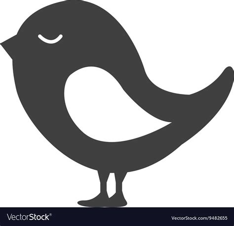 Cute Bird Silhouette Isolated Icon Design Vector Image