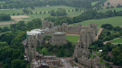 55k Stock Footage Aerial Video Of An Orbit Around Windsor Castle