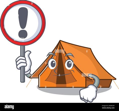 Diseño de dibujos animados de camping carpa levantada de desplazamiento