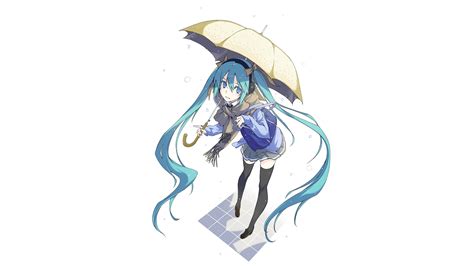 Umbrella Twintails Scarf Hatsune Miku High Angle Skirt White