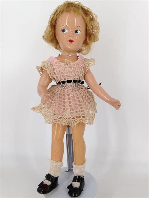 Lot 14 Early Composition Mary Hoyer Doll Mohair Wig Painted Side Glancing Eyes And Closed