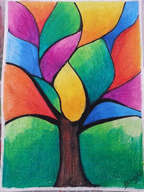 Journey Of Tree Oil Pastel Art Oil Pastel Drawings