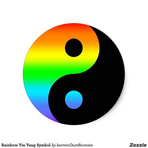 Rainbow Yin Yang Symbol Classic Round Sticker Zazzle Yin Yang Art