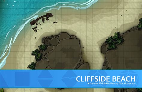 Cliffside Beach D D Map For Roll And Tabletop Dice Grimorium