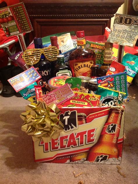 I have a detailed spreadsheet that i used to track gift ideas for everyone. Men's gift basket! Birthday gift. | College | Pinterest ...