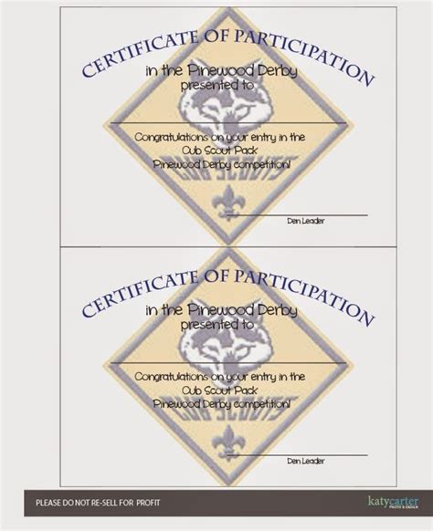 Free Printable Cub Scout Certificates

