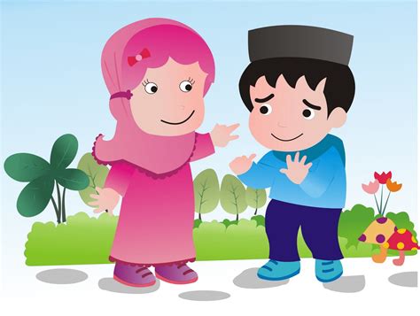 Background Kartun Anak Muslim Gudang Materi Online