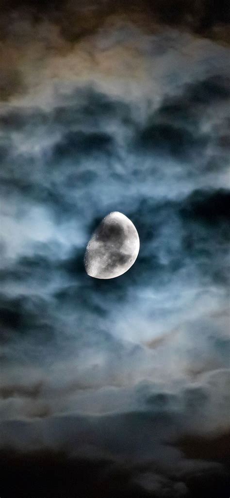 Iphone X Wallpaper Moon Clouds Night Hd Moon Clouds Night Night Skies