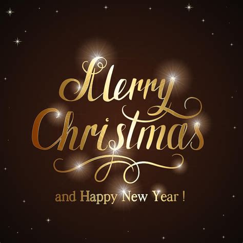 Premium Vector Golden Holiday Lettering Merry Christmas And Happy New