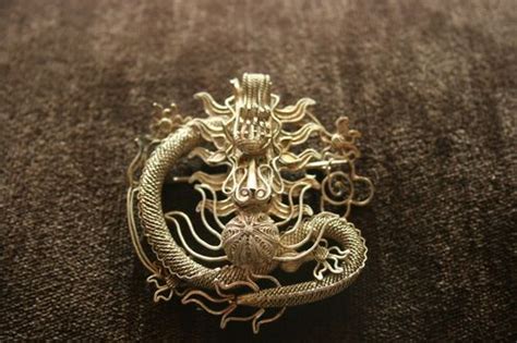 Vintage Chinese Silver Filigree Dragon Brooch Ebay Brooch Silver