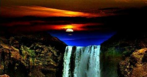 Colorful Waterfall Peaceful Beauty Pinterest Sunset Beautiful Places And Scenery