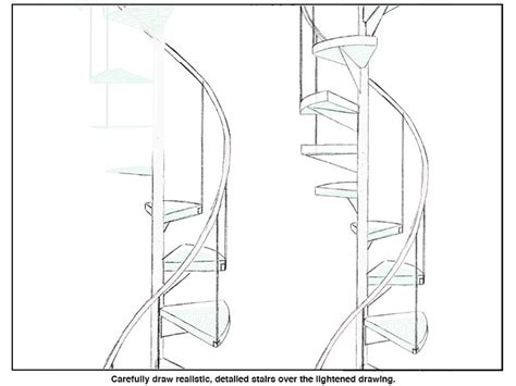Try to experiment and be creative by adding a rail to your stairs or drawing the stairs from different views. How to Draw a Spiral Staircase | Spiral staircase ...