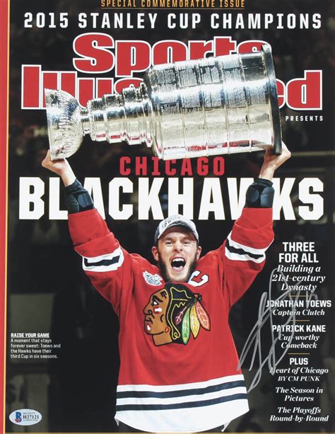 Sports world guarantees this autograph with a certificate of authenticity and tamper resistant hologram from a.j. Jonathan Toews Signed Blackhawks 11x14 Photo (Beckett COA) | Pristine Auction