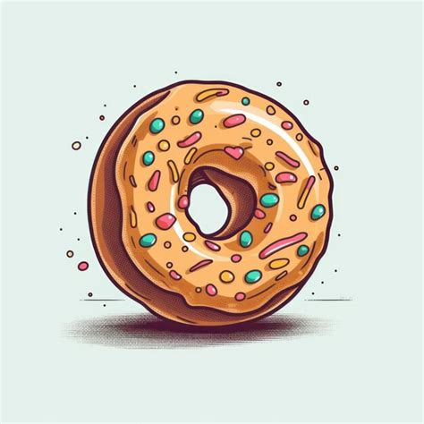 Uma Ilustra O De Desenho Animado De Um Donut Foto Premium