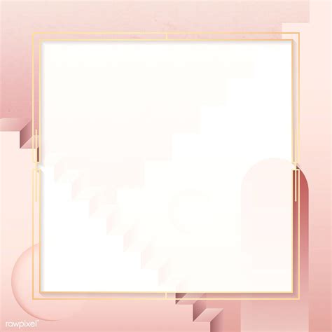 Golden Square Frame On A Pink Background Vector Premium Image By