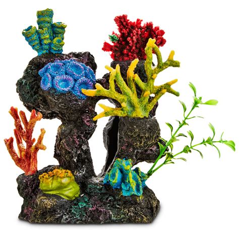 Imagitarium Coral Reef With Silk Plants Aquarium Ornament Petco