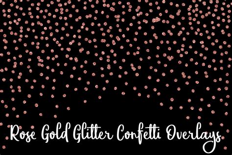 Rose Gold Glitter Confetti Overlays 100421