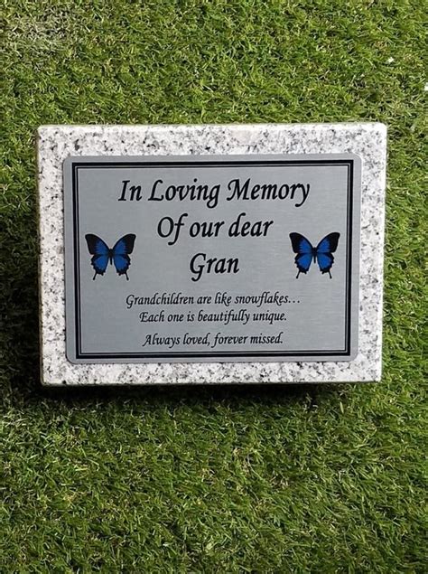 Bespoke Grey Granite Memorial Grave Marker Cemetery Plaque Memorial