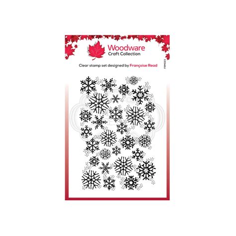 Woodware Clear Singles Stamp Snowflake Flurry