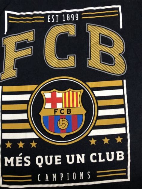 Original Official Fcb Barcelona Mes Que Un Club 5 Stars Mens Rare T