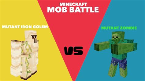 Mutant Iron Golem Vs Mutant Zombie Minecraft Mob Battle Youtube