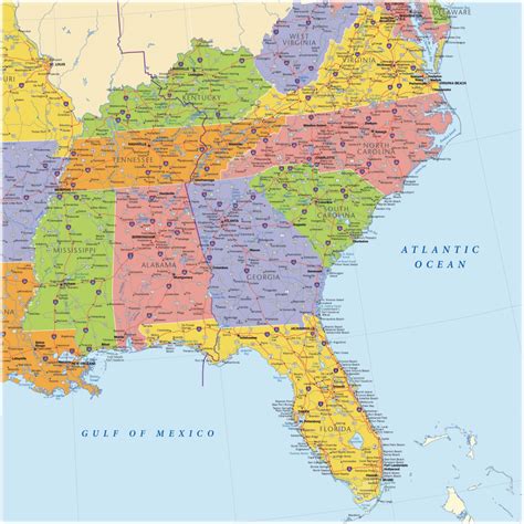 Printable Map Of Southeast Us Printable Map Of The United States Printable Map Of Southeast Us