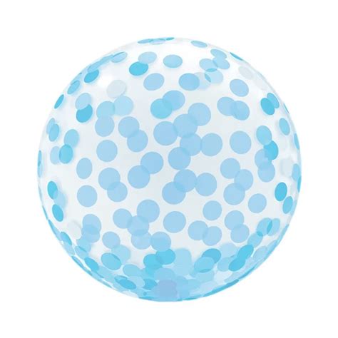 Balão Bubble Com Confete Azul 18 Polegadas