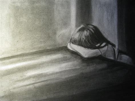 Little Girl Crying Original Charcoal Drawing On By Giannisbothos