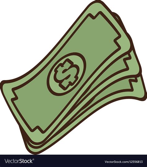 Cartoon Stack Money Dollar Bills Cash Royalty Free Vector