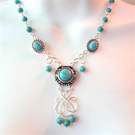 Turquoise Chandelier Necklace Turquoise Slider By Thewirerose