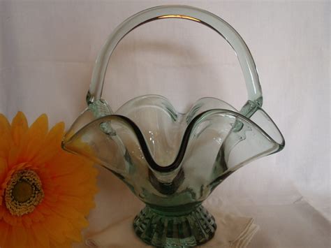 Murano Blown Glass Vase Hand Blown Vase Or Bowl Light Green