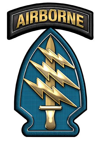 Special Forces Ssi Patch With Just The Airborne Tab Metal Sign 10 X 16