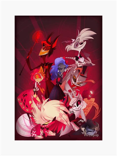 Original Hazbin Hotel Cast Sticker By Vivziepop Redbubble