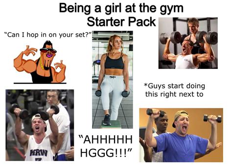 Being A Girl At The Gym Starter Pack R Starterpacks