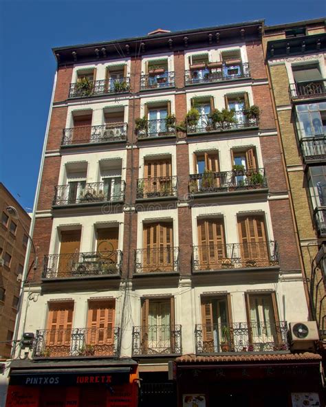 Typical Apartment Building In Madrid Spain Editorial Image Image Of