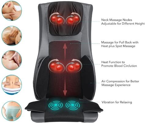 9151 Naipo Back Massager Shiatsu Massage Chair Cushion Electric Seat Pad With Soothing Heat