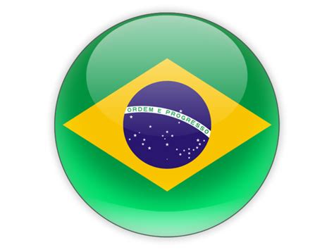 Round Icon Illustration Of Flag Of Brazil