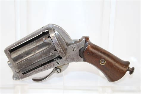 Belgian Pinfire Pepperbox Revolver Pistol Antique Firearms 002