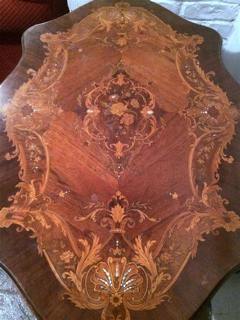 Gorgeous French Mahogany Inlaid Mother Of Pearl Parlor R Table 19th