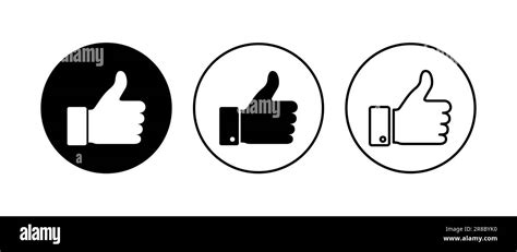 Thumbs Up Icon Set Hand Like Like Icon Vector Stock Vector Image