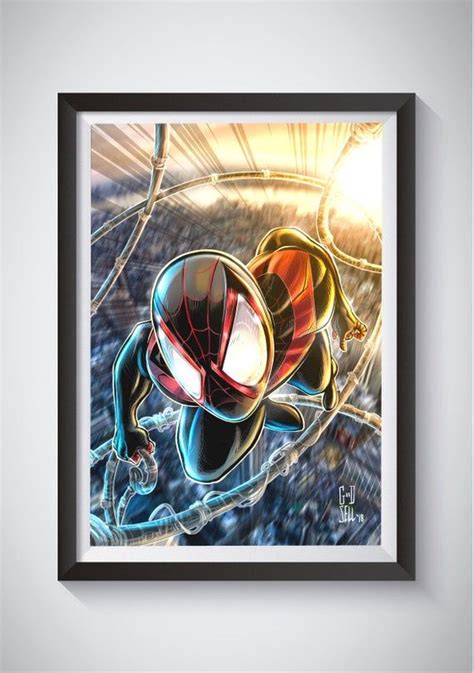 Miles Morales Poster Marvel Wall Art Spider Verse T Etsy Marvel