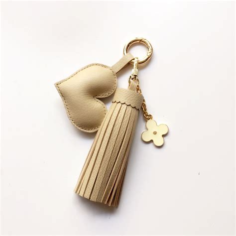 Handmade Diy Tassel Fringe Real Leather Keychain Purse Bag Buckle