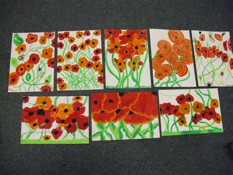 Poppies Childrens Art School Ideas Pinterest Art Lessons