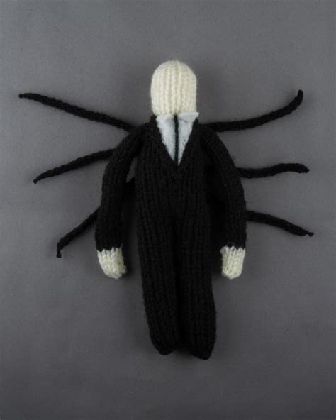 Slender Man Hand Knitted Toy Plush Monster Etsy
