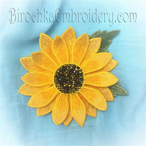 Free Standing Lace Sunflower Flower Birochka Embroidery