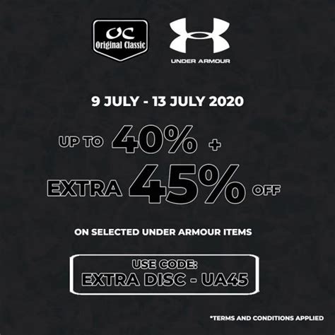 Up to 50% off the big score event. Original Classic Under Armour Online Sale Up To 40% OFF + Extra 45% OFF Promo Code (9 July 2020 ...