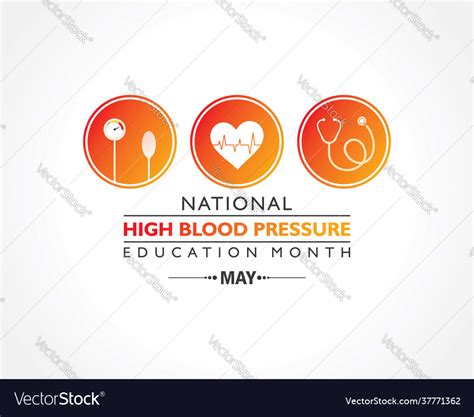 National High Blood Pressure Hbp Education Month Vector Image